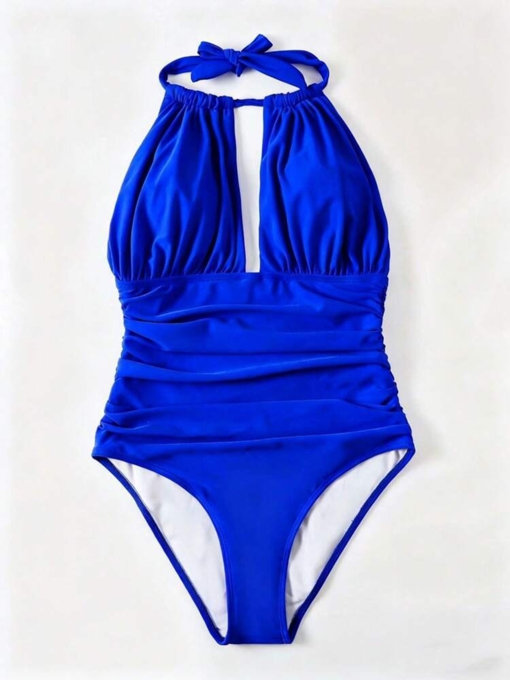 NWT Size XXL Royal Blue Halter One-Piece Swimsuit